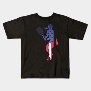 US Open Tennis USA Flag Silhouette Kids T-Shirt